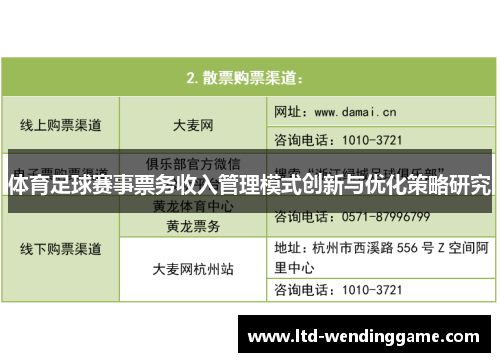 体育足球赛事票务收入管理模式创新与优化策略研究