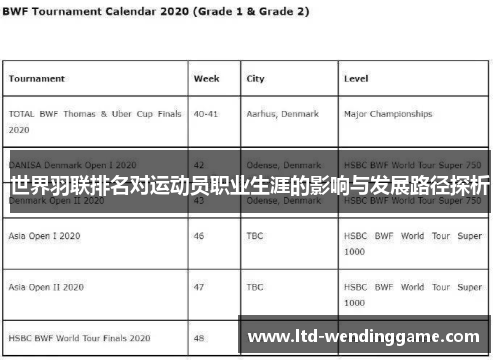 世界羽联排名对运动员职业生涯的影响与发展路径探析