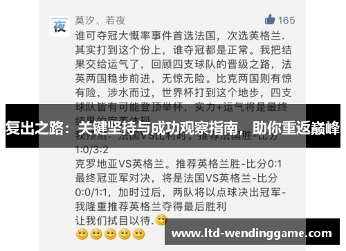 复出之路：关键坚持与成功观察指南，助你重返巅峰